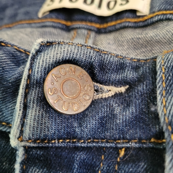 Acne Studio Skin 5 in Used Blue Denim luxury designer jeans Stockholm 25/32 - Picture 6 of 16